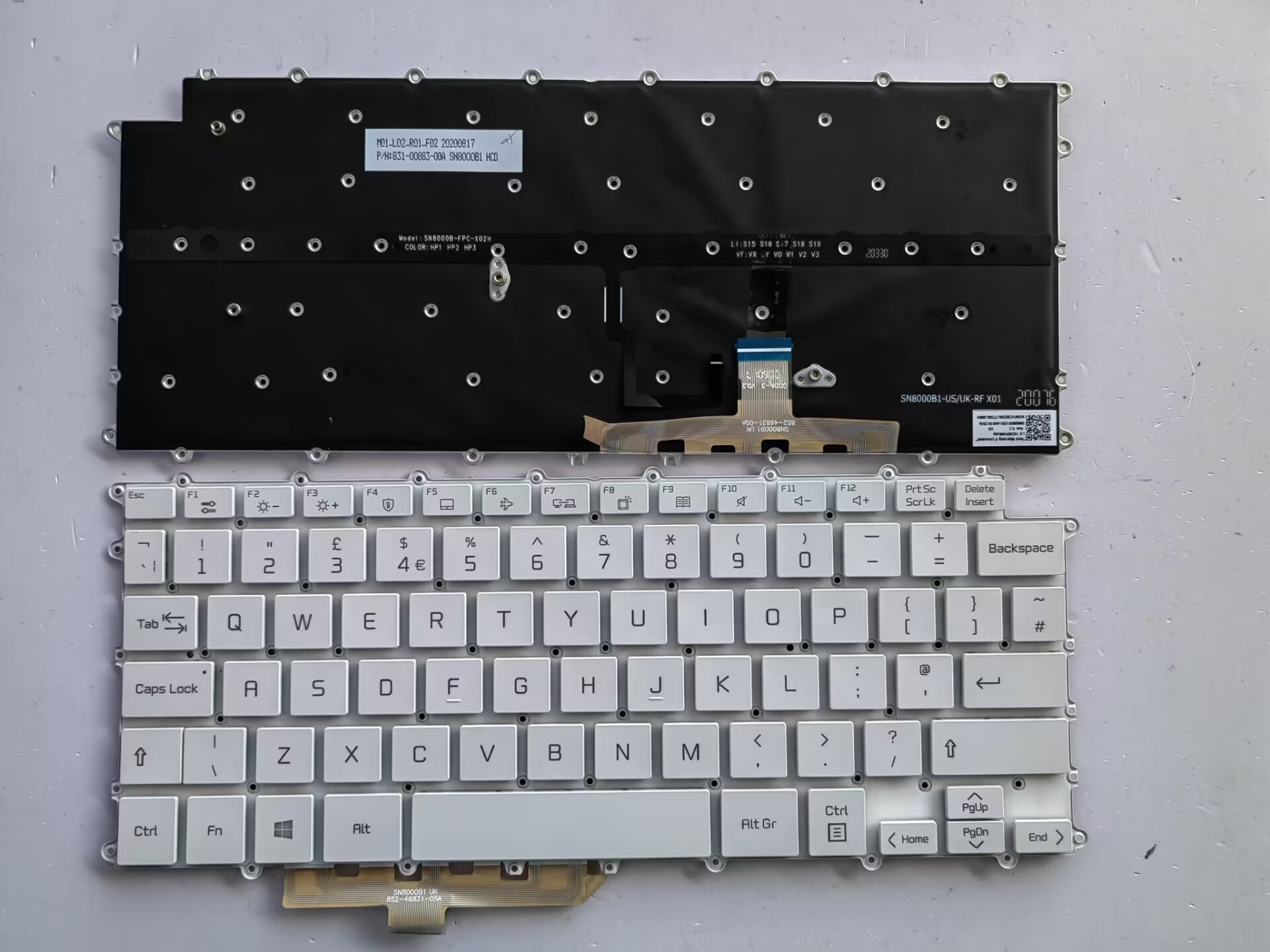 Picture of New Replacement Laptop Keyboard For LG 14Z90P/14Z95P/14ZD90P/gram 14Z90P Enter WHITE Backlit UK Layout
